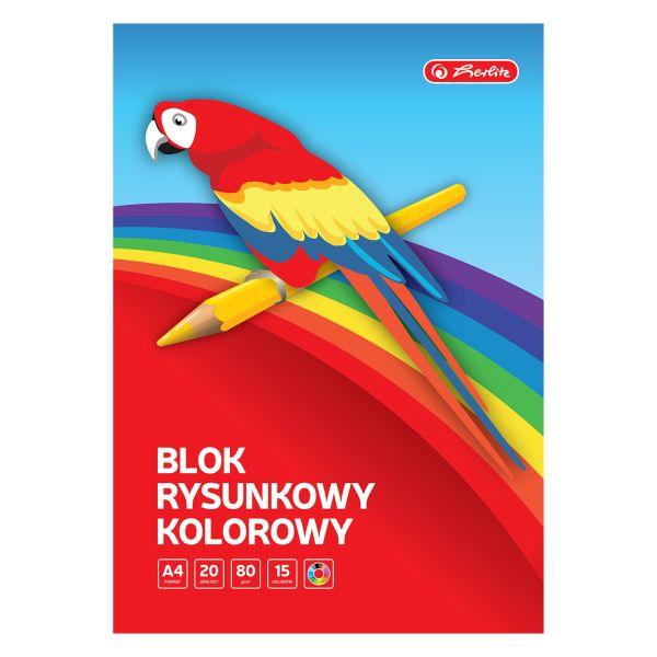 BLOK RYSUNKOWY A4/20K 80G KOLOROWY