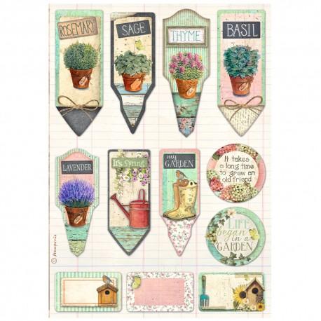 PAPIER RYŻOWY A4 GARDEN ETYKIETY