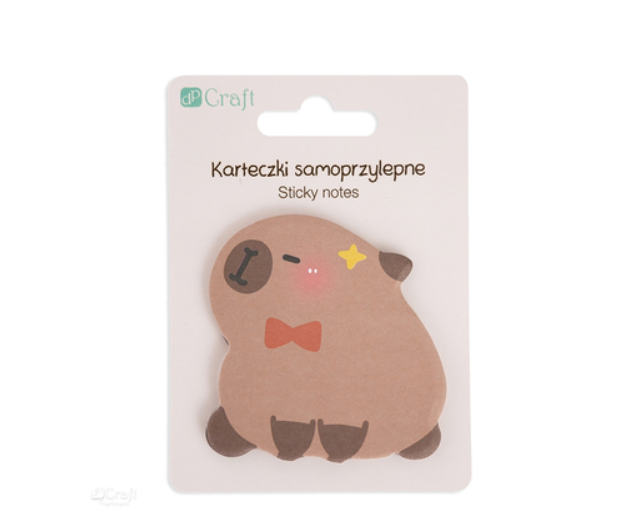 KARTECZKI SAMOPRZYLEPNE 6,2X6CM 30 KARTEK KAPIBARA MUSZKA