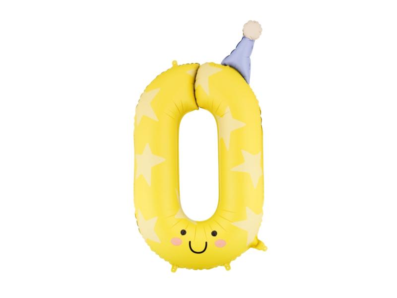 BALON FOLIOWY CYFRA 0 86CM ŻÓŁTA