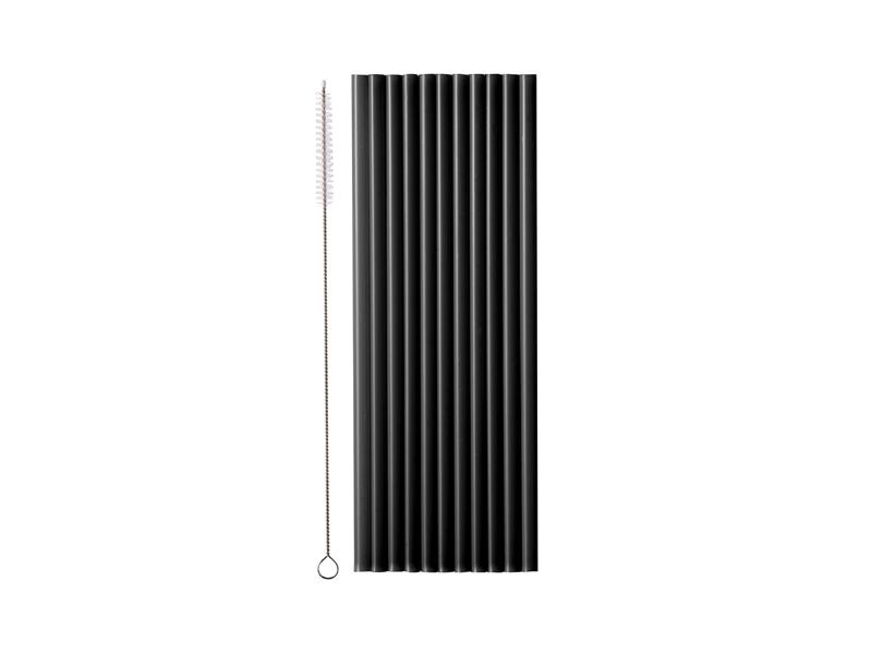SŁOMKI PLASTIKOWE 23CM CZARNY A/12