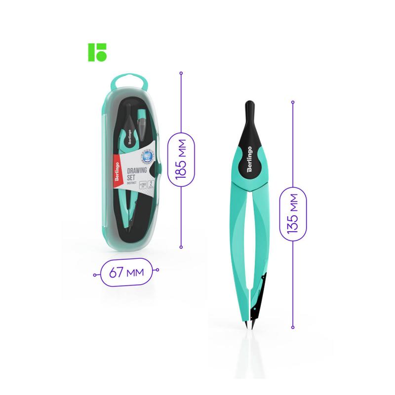 CYRKIEL BERLINGO METALOWY NA GRAFITY INSTICT 13,5CM 2 ELEMENTY MIĘTOWY ETUI PLASTIKOWE