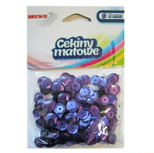 CEKINY MATOWE 8MM M90 FIOLETOWY