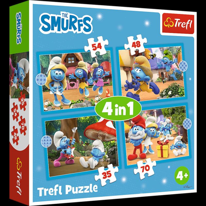 PUZZLE 4W1 TREFL WIOSKA SMERFÓW