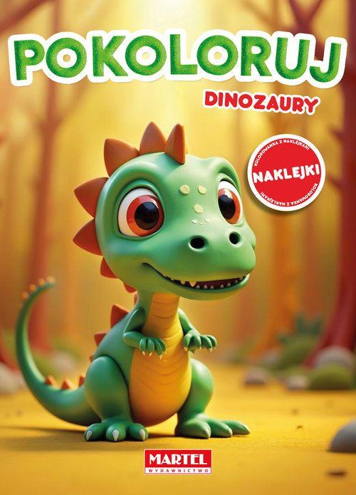 KSIĄŻECZKA POKOLORUJ DINOZAURY Z NAKLEJKAMI