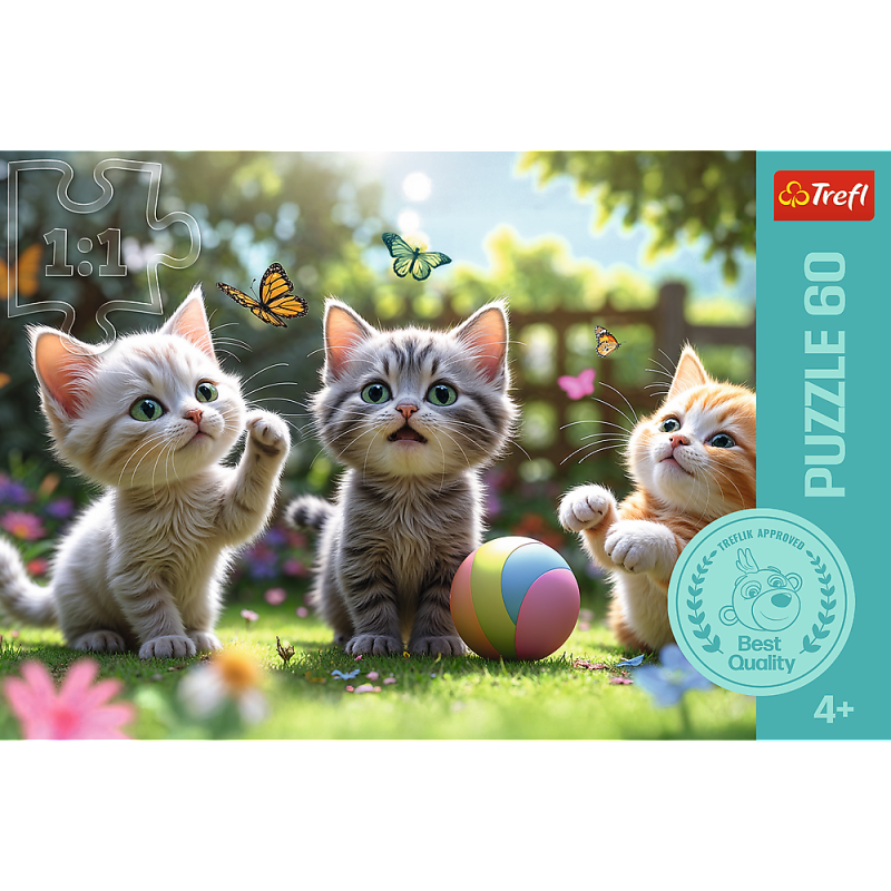 PUZZLE 60 TREFL TRZY KOCIAKI RODZINA TREFLIKÓW