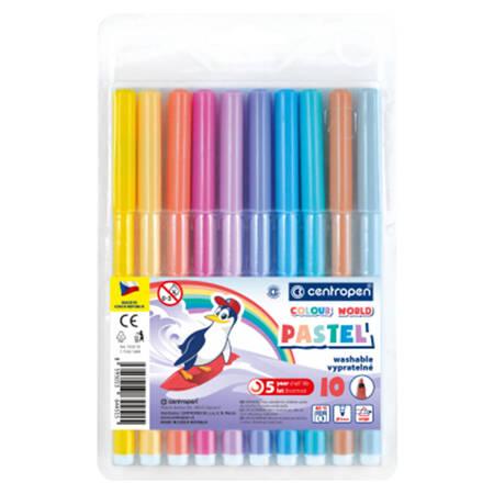 FLAMASTRY 10 CENTROPEN COLOUR WORLD PASTEL 7550