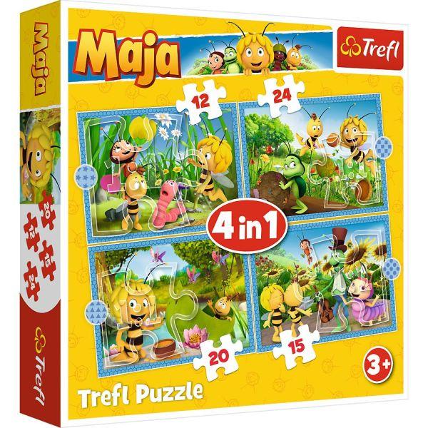 PUZZLE 4W1 TREFL PRZYGODY PSZCZÓŁKI MAI