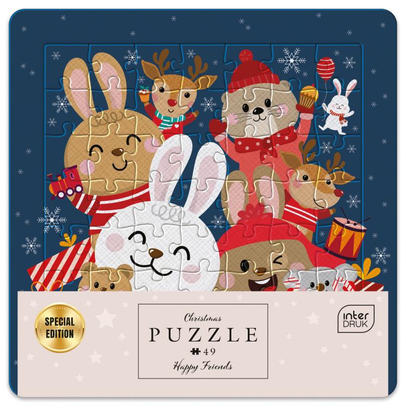 PUZZLE W RAMCE 49 ELEMENTÓW BN HAPPY FRIENDS #ŚWIĘTA