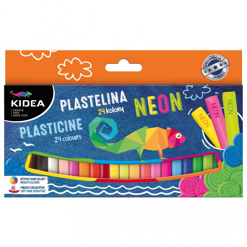 PLASTELINA 24 MIX NEON KIDEA