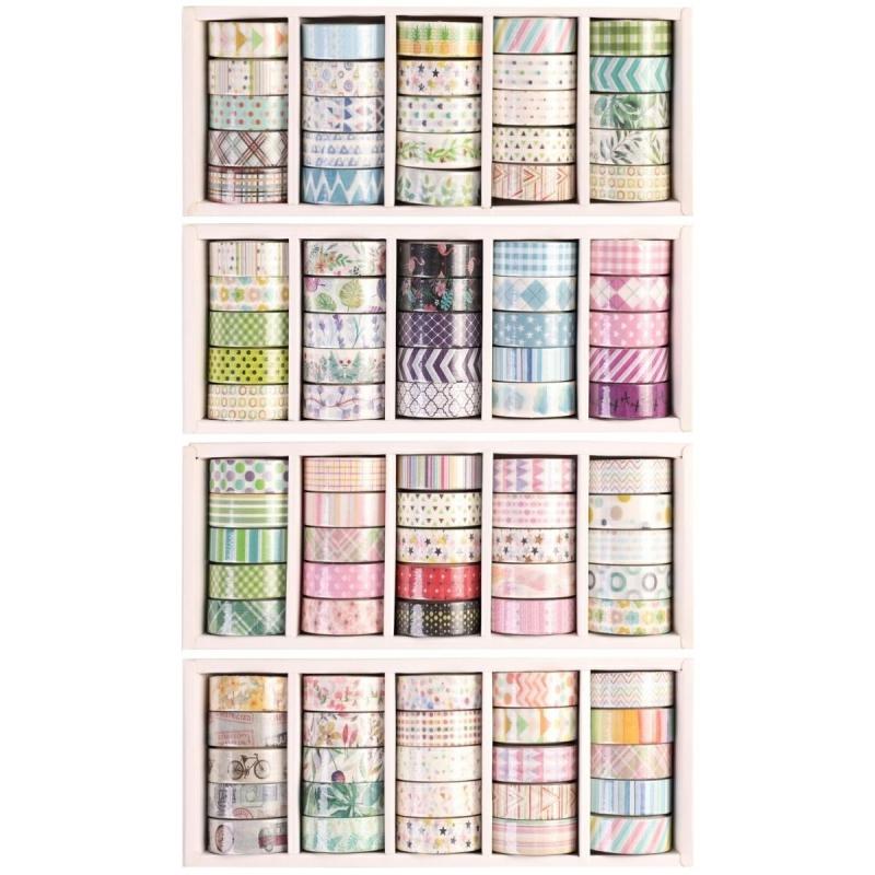 TAŚMA KLEJĄCA OZDOBNA WĄSKA MIX WASHI TAPE NARCISSUS