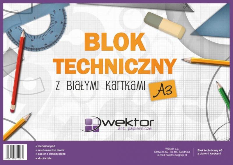 BLOK TECHNICZNY A3 BIAŁY