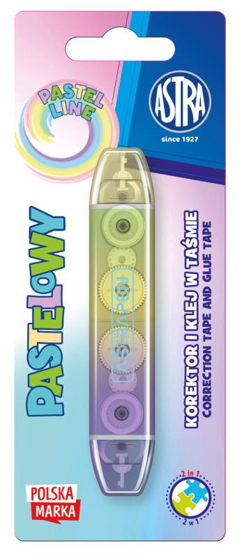 KOREKTOR I KLEJ W TAŚMIE 2W1 ASTRAPEN Pastel Line - 1 szt. blister
