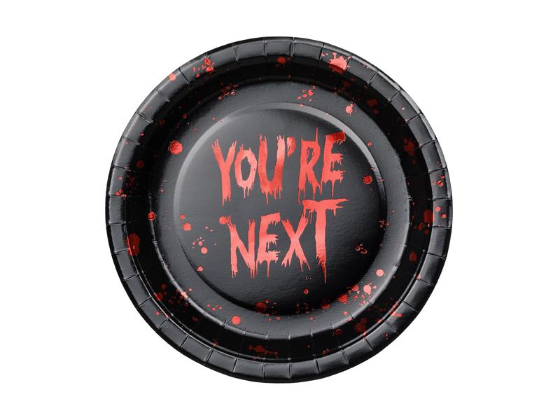 TALERZYKI PAP. YOURE NEXT 23CM CZARNO-CZERWONE A/6