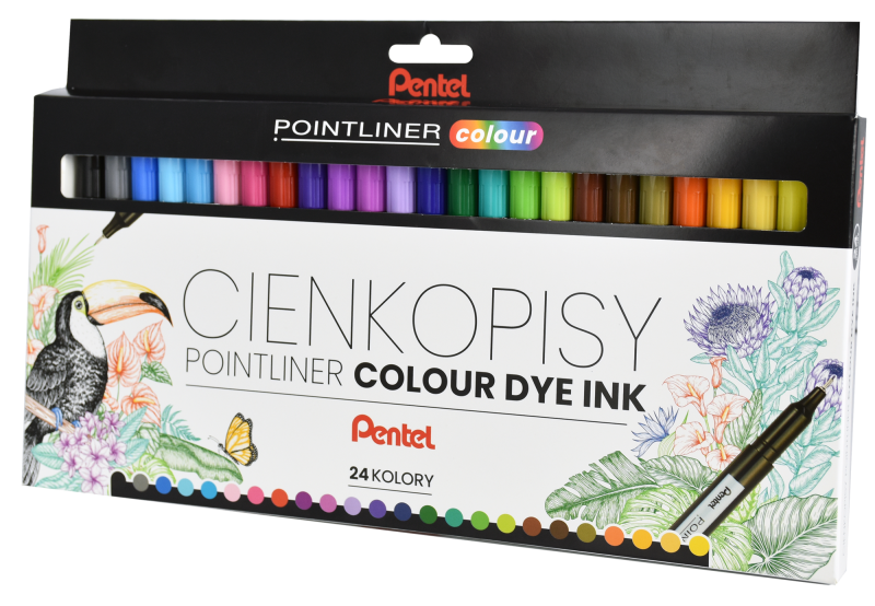 ZESTAW CIENKOPIS PENTEL POINTLINER COLOUR 24SZT