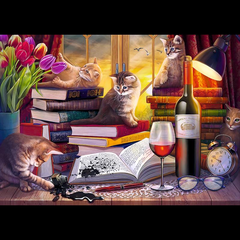 PUZZLE 2000 TREFL KOCI WIECZÓR