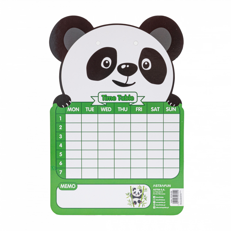 TABLICA SUCHOŚCIERALNA ASTRAFUN 24,5 × 16,5cm - Jednorożec, Miś, Panda