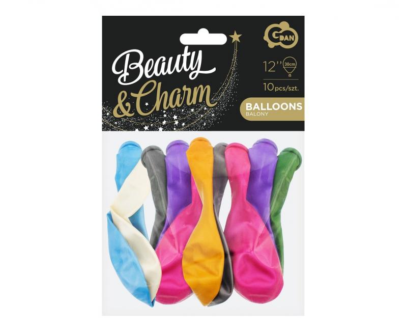 BALONY BEAUTY&CHARM, METALIKI MIX 12'/10SZT