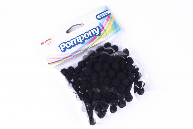 POMPONY CZARNE 10MM BREWIS