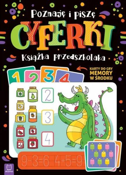 KSIĄŻECZKA POZNAJĘ I PISZĘ CYFERKI.KSIĄŻKA PRZEDSZKOLAKA.KARTY DO GRY MEMORY W ŚRODKU