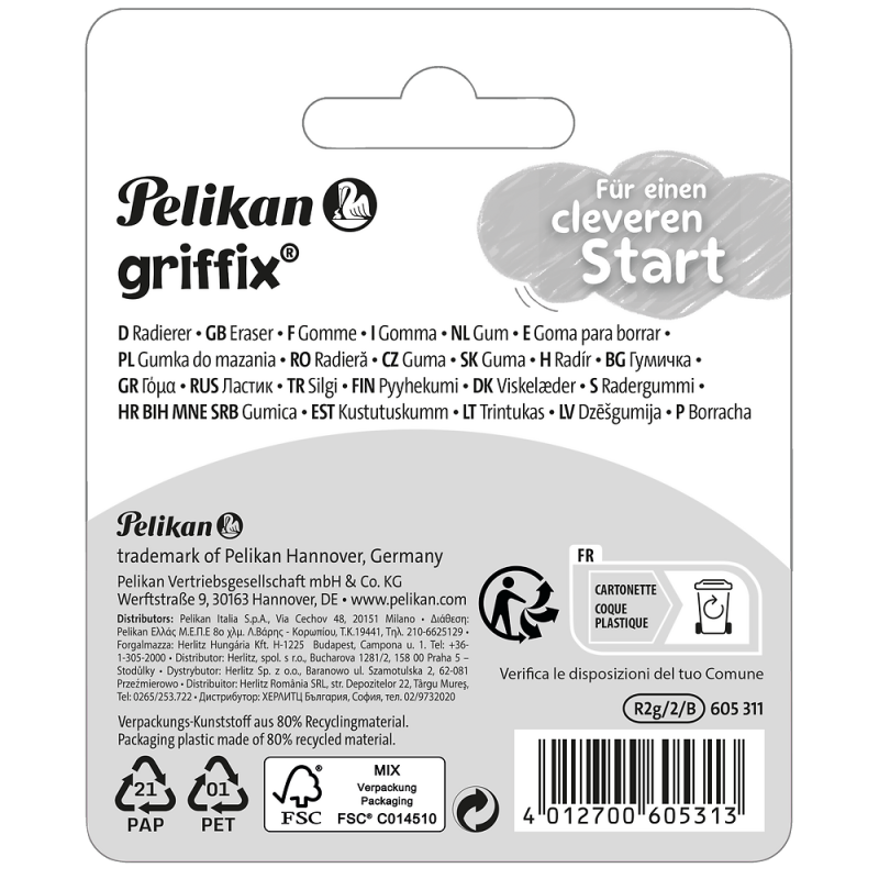 GUMKA GRIFFEX PELIKAN NIEBIESKA BL