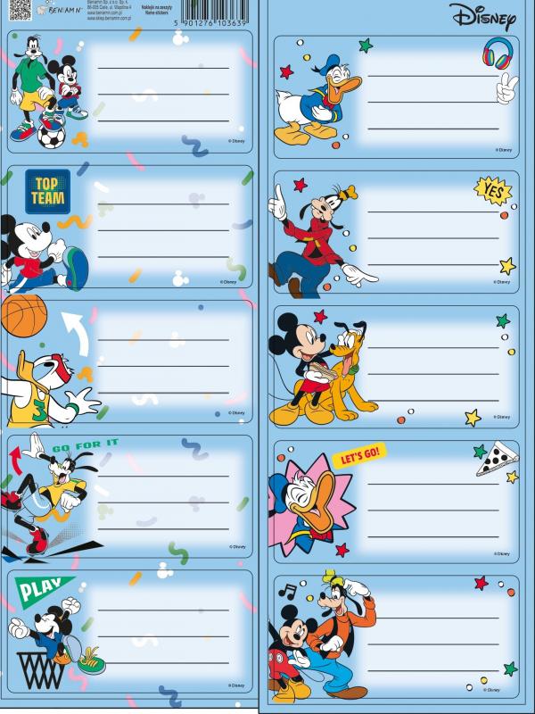NAKLEJKI NA ZESZYTY / MICKEY MOUSE