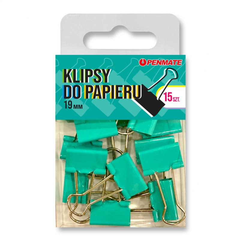 KLIPSY DO PAPIERU 19 MM ZIELONONIEBIESKIE PENMATE