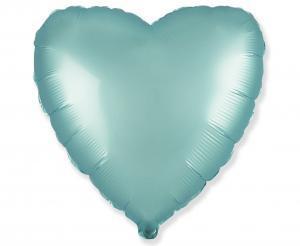 BALON FOLIOWY 18 FX SERCE JASNONIEBIESKI SATYNOWY PASTEL