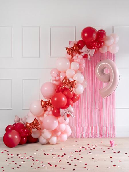 BALONY FOLIOWE DO GIRLAND KOKARDY 34,5X28,5CM PUDROWY RÓŻ