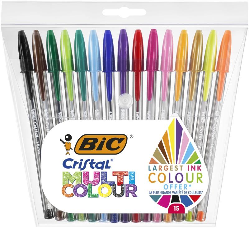 DŁUGOPIS BIC CRISTAL MULTICOLOUR PK15