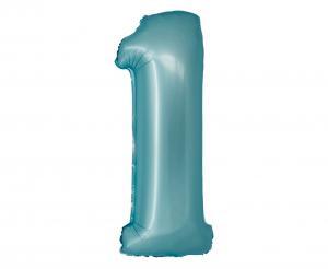 BALON FOLIOWY SMART CYFRA 1 JASNONIEBIESKA MAT 76CM