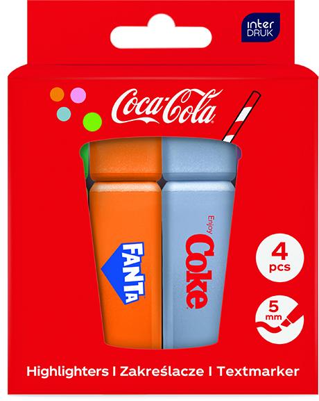 ZAKREŚLACZE 4KOL.W PUDEŁKU COCA-COLA MIX 1