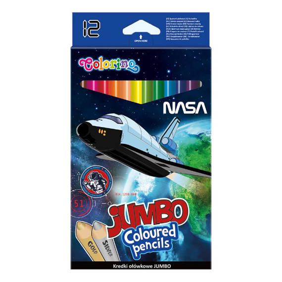 KREDKI OŁÓWKOWE TRÓJKĄTNE JUMBO 12 KOL. /NASA/ /12/