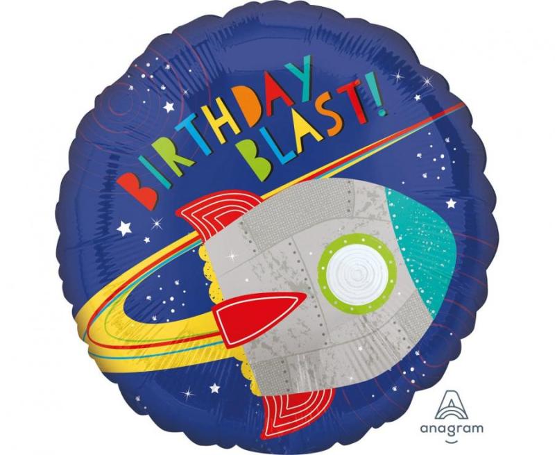 BALON FOLIOWY 18 BLAST OFF BRITHDAY RAKIETA