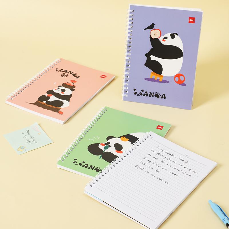 KOŁOZESZYT SERIA PANDA A5 LINIA 4SZT MIX KOLORÓW 60K 70G DELI