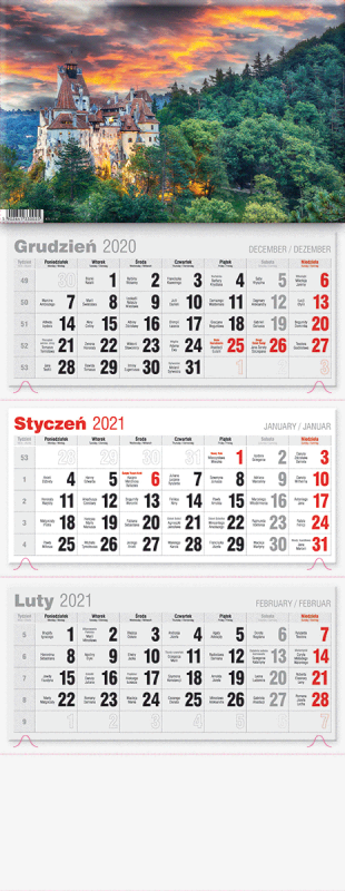 KALENDARZ TRÓJDZIELNY LUX 2027
