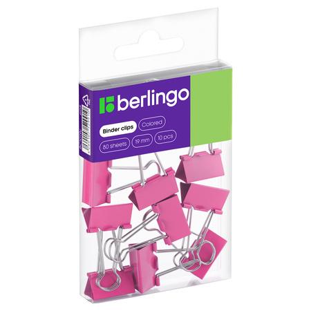 KLIPY DO PAPIERU 19MM RÓŻOWE A/10 80 ARKUSZY BERLINGO