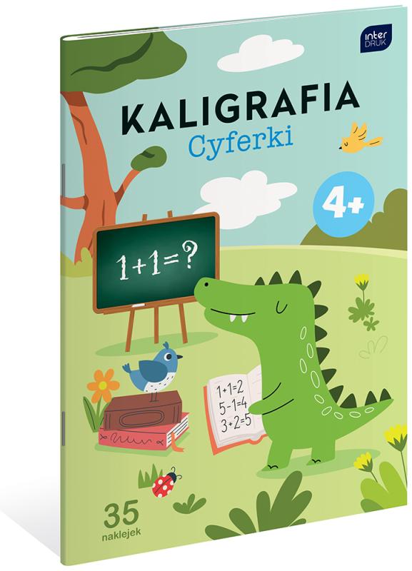 KSIĄŻECZKA A4/16 Z NAKLEJKAMI KALIGRAFIA CYFRY + ZADANIA