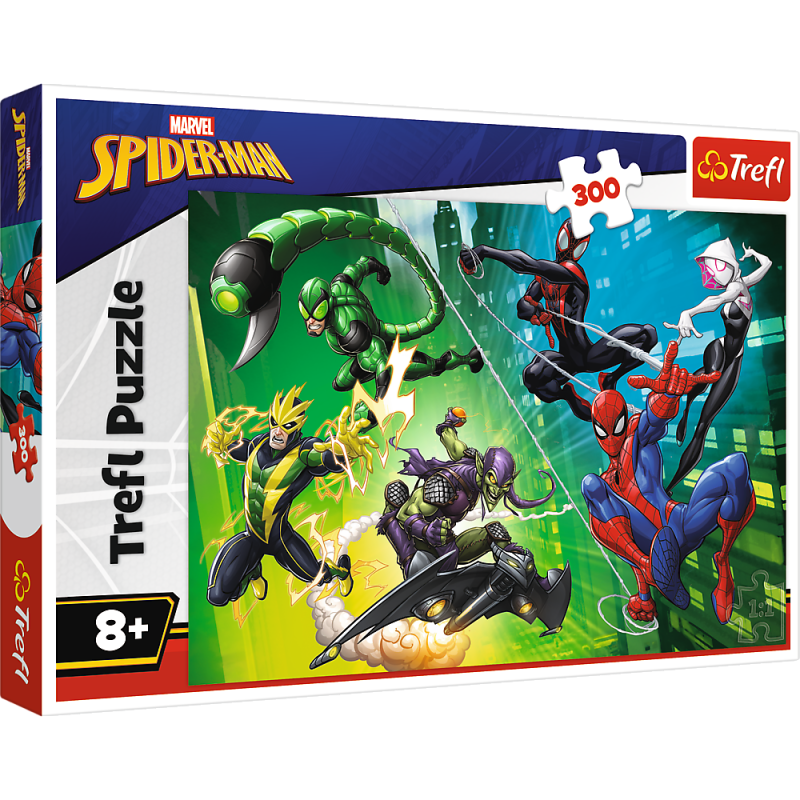 PUZZLE 300 TREFL W PAJĘCZEJ SIECI.SPIDERMAN
