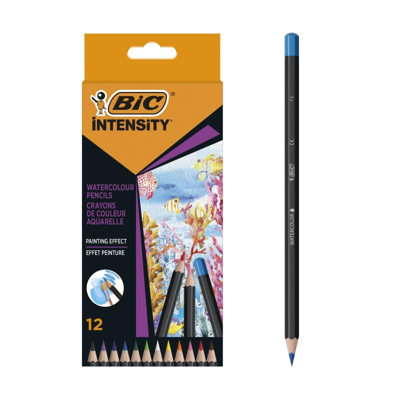 KREDKI OŁÓWKOWE 12 BIC INTENSITY PREMIUM WATERCOLOOUR