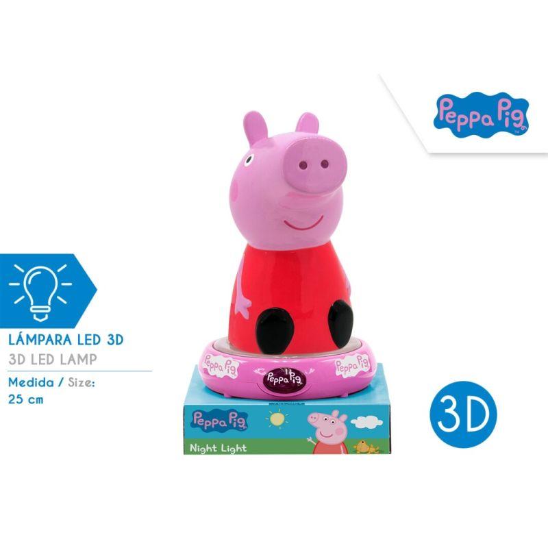 LAMPKA NOCNA 3D ŚWINKA PEPPA 25CM