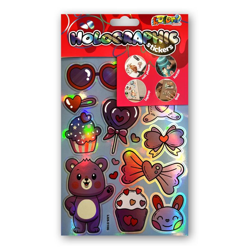 NAKLEJKI HOLOGRAPHIC LGS-5106 CUTE TEDDY PENMATE KOLORI
