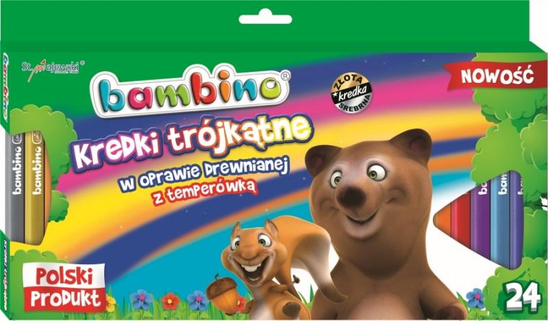 KREDKI BAMBINO 24 TRÓJKĄTNE W OPR.DREW. + TEMP. STANDARD