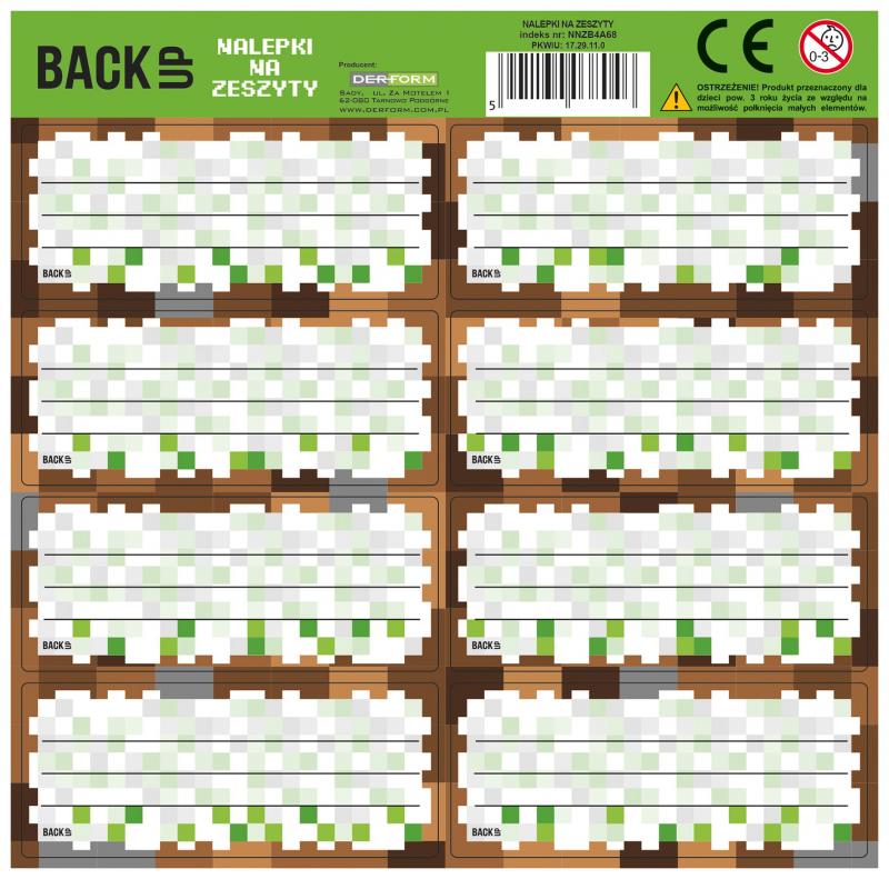 NAKLEJKI NA ZESZYTY BACKUP 4 A 68 (GAME) a/25