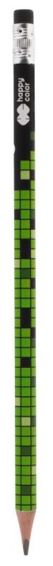 OŁÓWEK TRÓJKĄTNY Z GUMKĄ 2B PIXI BLOX HAPPY COLOR