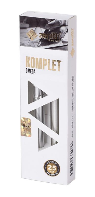 KOMPLET ZENITH 60-PIÓRO WIECZNE+DŁUGOPIS SREBRNY