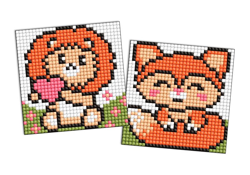 ZESTAW DO MOZAIKI DIAMENTOWEJ KIDS Z MAGNETYCZNĄ PODSTAWĄ CZERWONE ZWIERZĘTA 9X9CM