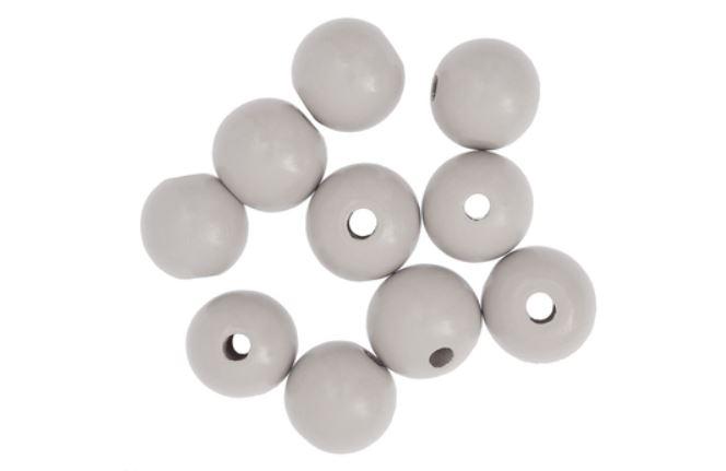 KORALIKI DREWNIANE KULKI 2,5CM POPIELATE 10SZT