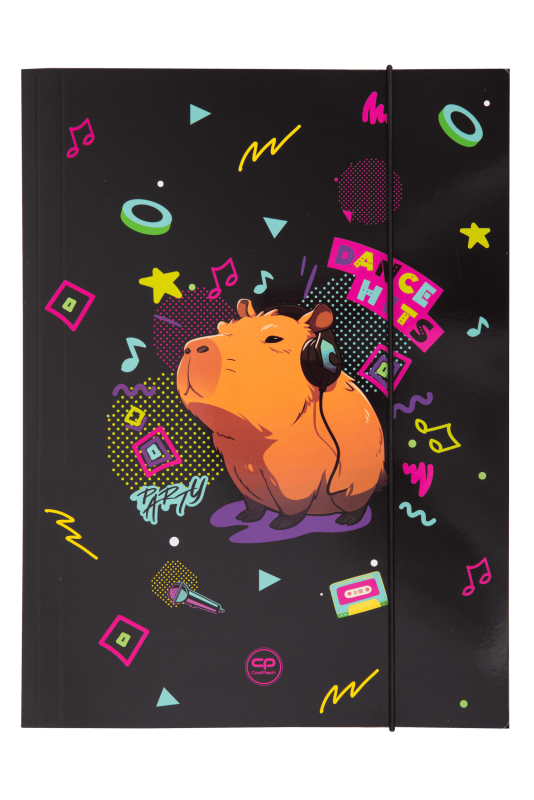 TECZKA KARTONOWA A4 Z GUMKĄ CP - CAPYBARA MUSIC