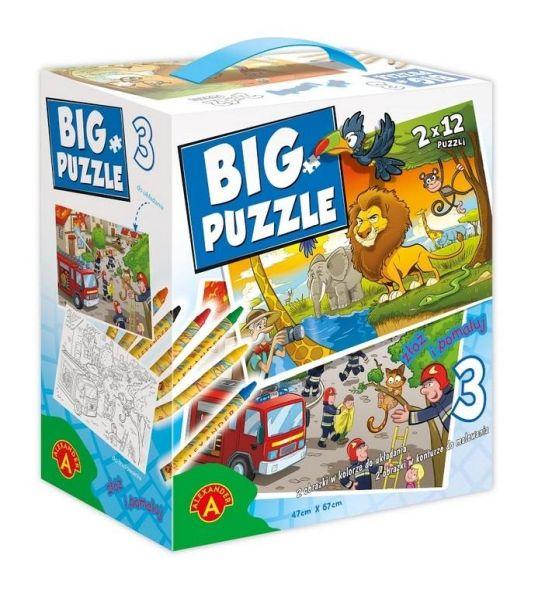 PUZZLE BIG 3-ZWIERZĘTA AFRYKAŃSKIE / STRAŻ POŻARNA